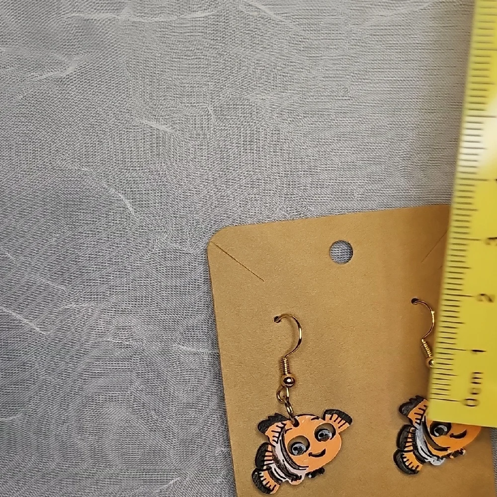 Handmade Fish Earrings - Orange and Black